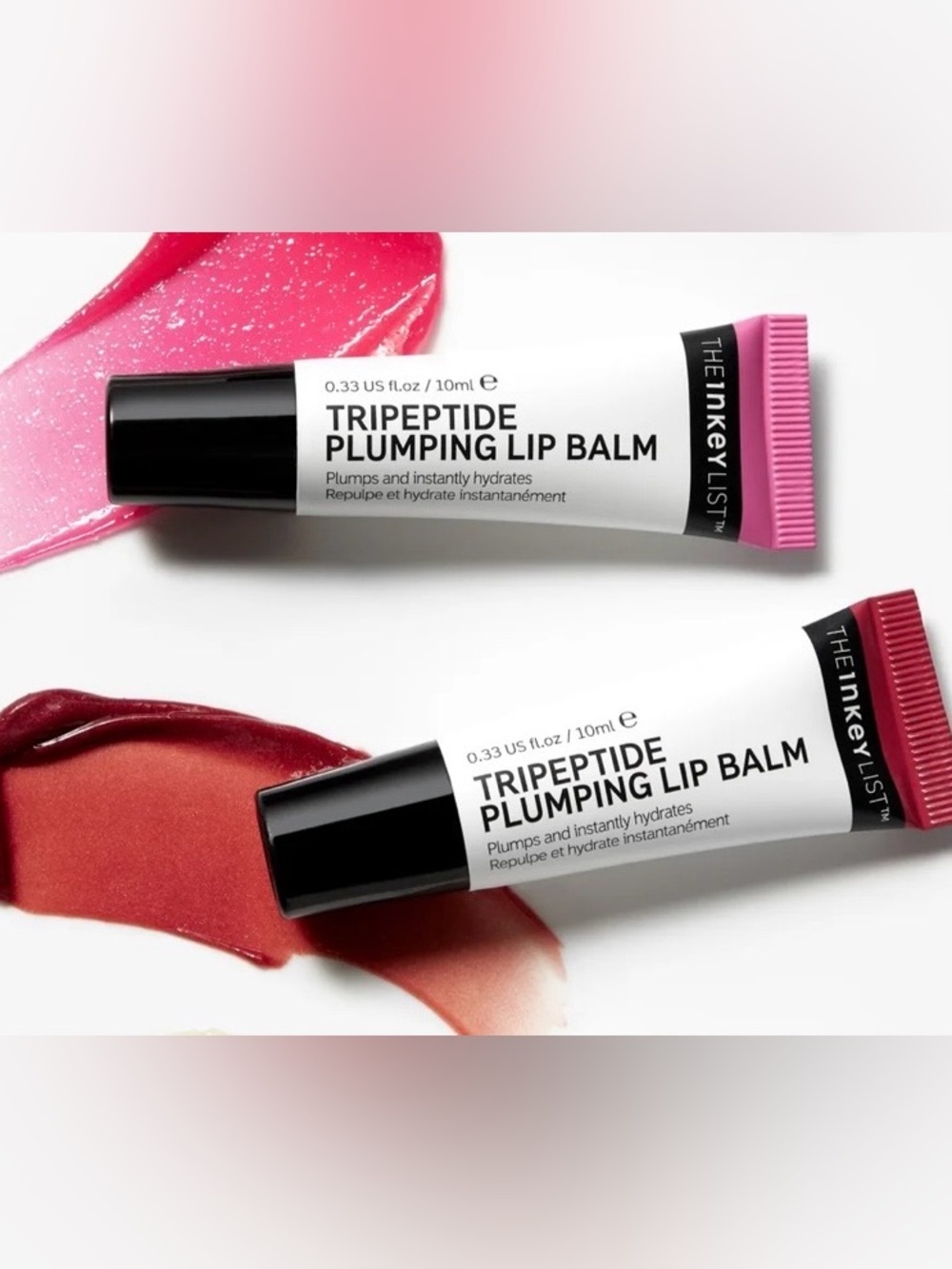 Inkey List **Two** Tripeptide Plumping Lip Balm in Pink and Berry **New in Box**